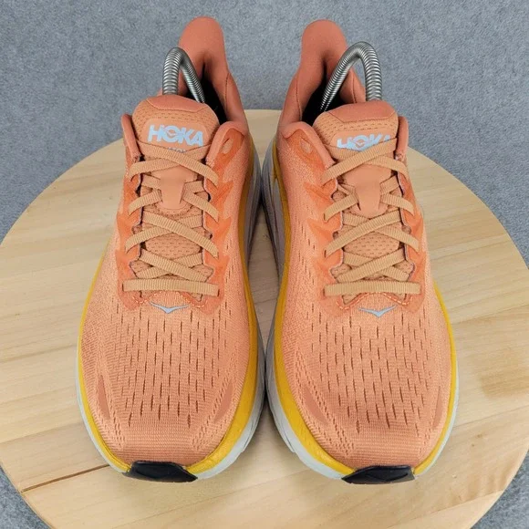 Hoka One One Clifton 8 Womens 9.5 Wide Running Shoes Orange 1121375 Summer Song - Picture 3 of 10